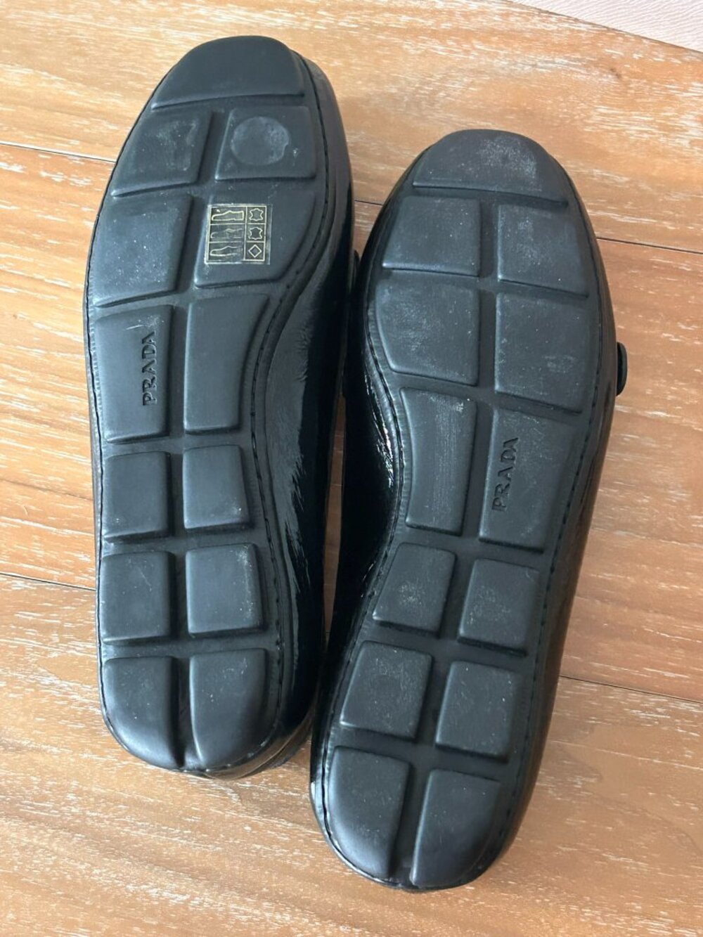 Prada Black Patent Leather Gold Buckle Loafers EU 36.5 - Picture 3 of 16